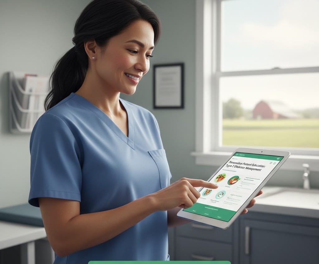 Healthcare professional using HIPAA-compliant generative AI for patient communication.