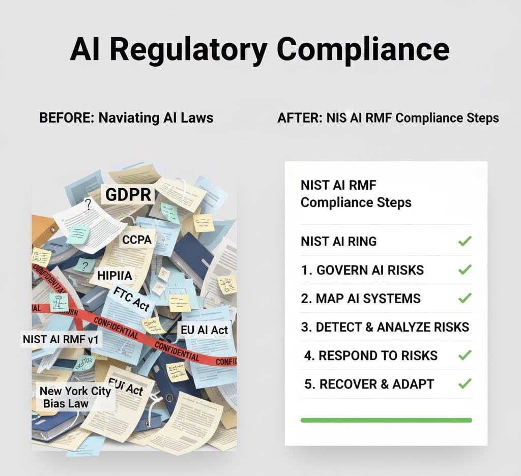 Simplifying U.S. AI regulation compliance using the NIST AI Risk Management Framework.