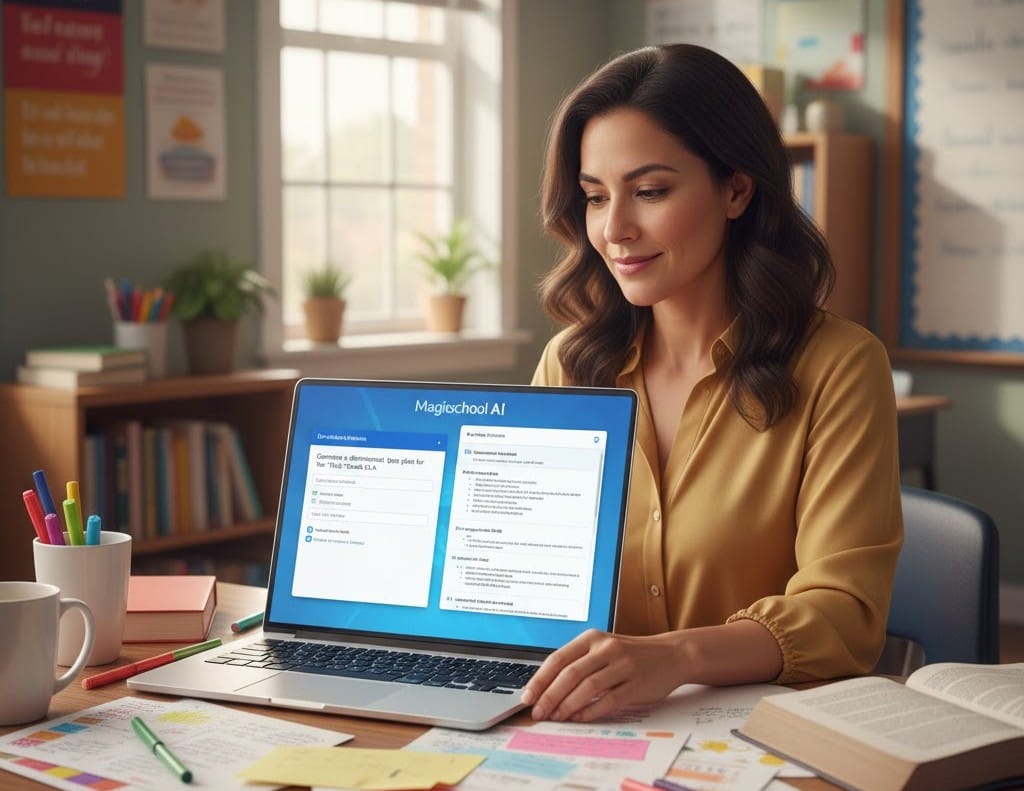 U.S. teacher using AI to save time and personalize instruction.