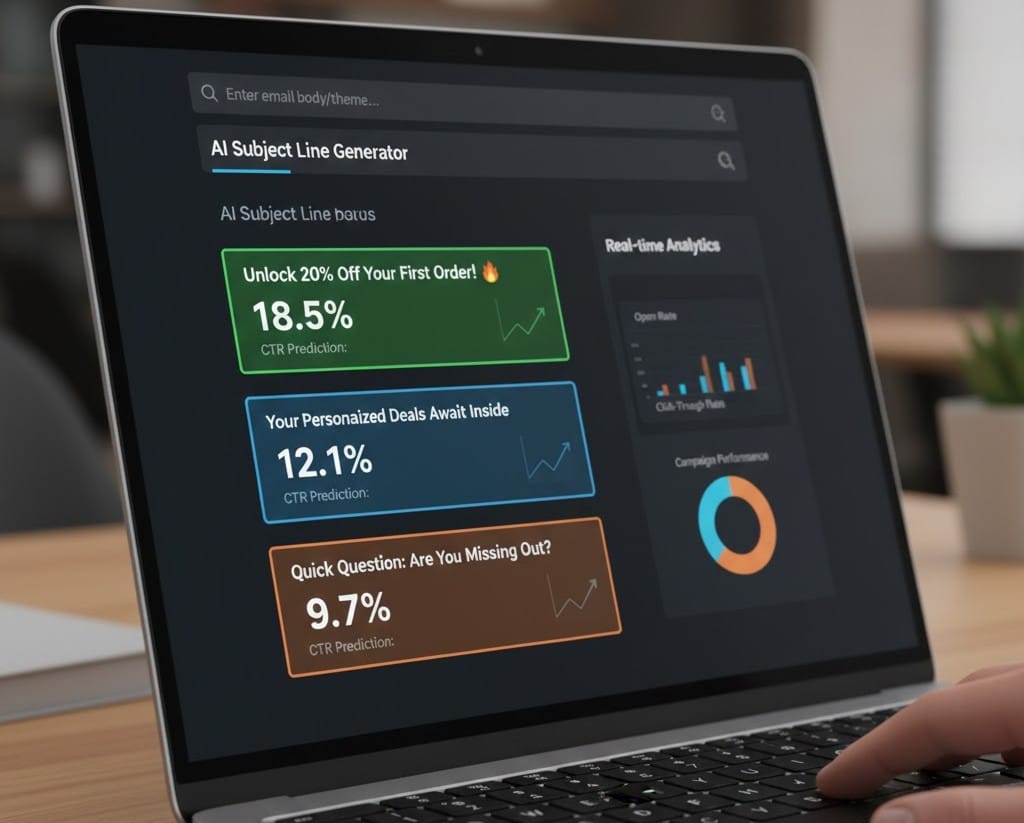 AI-powered email marketing tool optimizing subject lines for higher open rates.