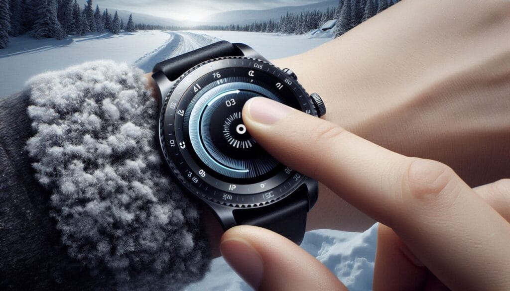 Galaxy Watch 8 Classic monitoring health during Christmas jog with AI features visualized.