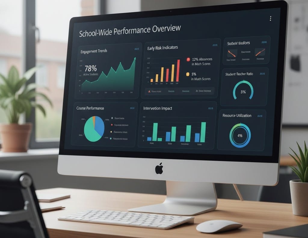 High school student engaged with an AI-powered intelligent tutoring system for math help on laptop.