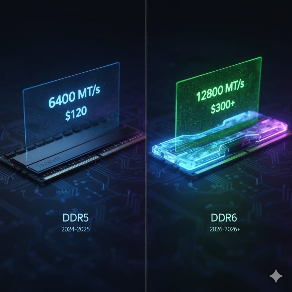 DDR5 versus DDR6 RAM comparison for 2026 systems: speed, cost, and compatibility analysis