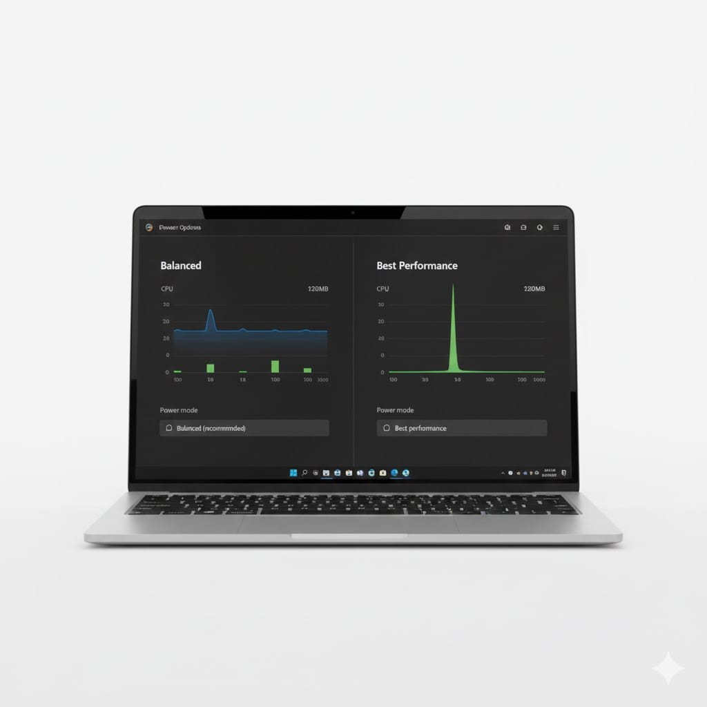 Windows 11 power settings to boost laptop performance—switch to Best Performance mode