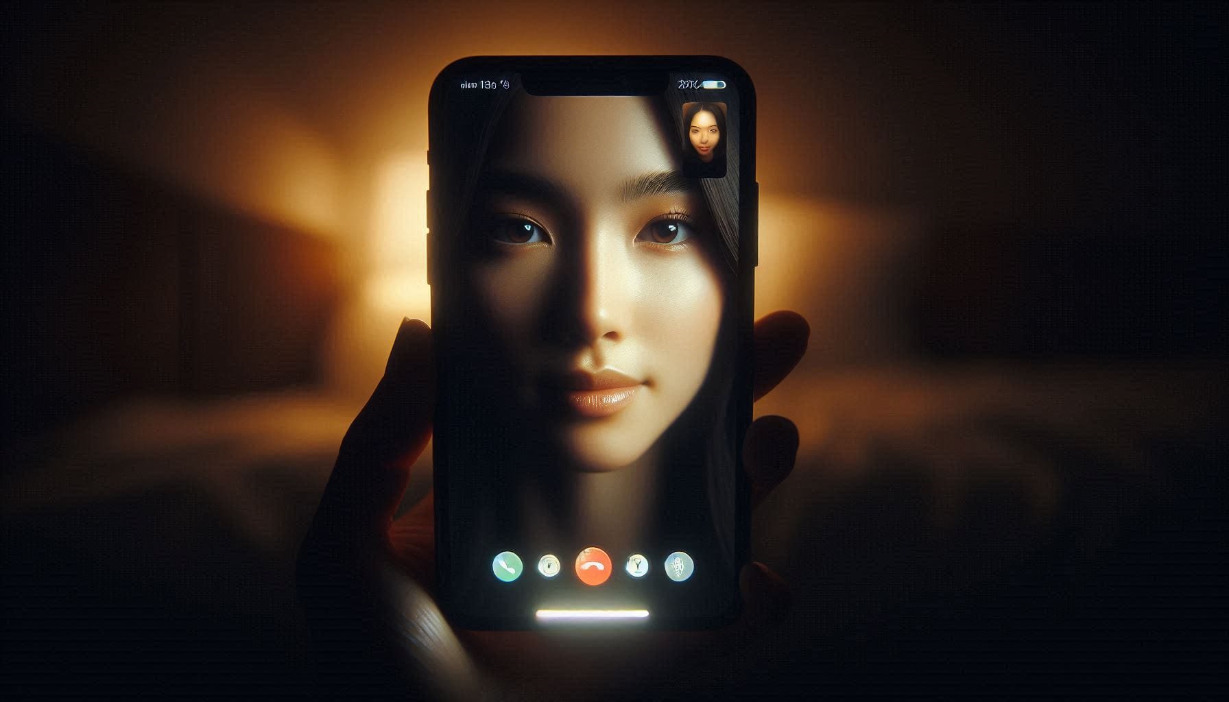 Edge Light tool in action on iPhone during low-light video call in iOS 26.2.