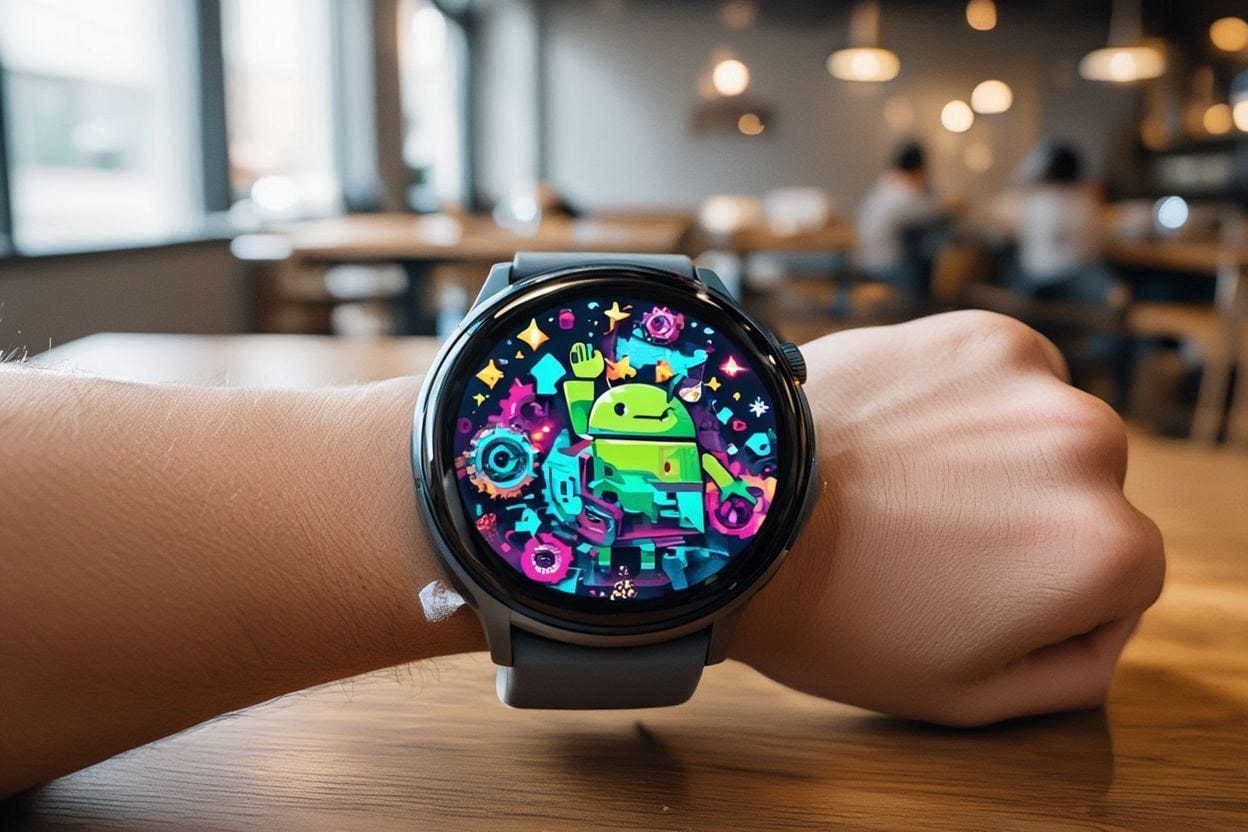 Pixel Watch with personalized Android bot watch face from Androidify.